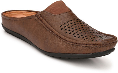 Scarpia Open Back Loafers For Men(Brown