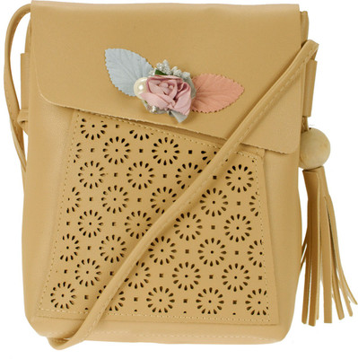 JG Shoppe Women Casual Khaki PU Sling Bag