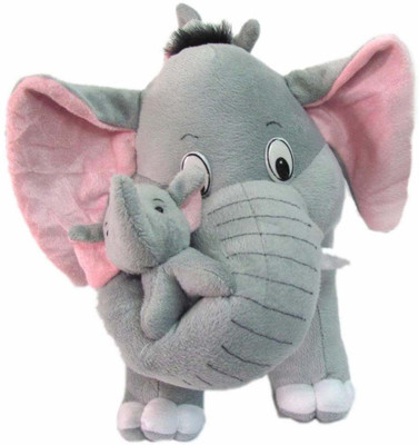 MVC Cutee Mother Elephant With Two Baby - 40.2 cm(Grey)