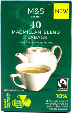 Mark & Spencer 40 Macmillian Blend Teabags, 40 Teabags - 100g Black Tea Bags Box(100 g)
Mark & Spencer 40 Macmillian Blend Teabags, 40 Teabags - 100g Black Tea Bags Box(100 g)