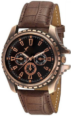 Newman stylist fancy leather strap brown Watch - For Men