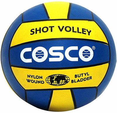 Cosco SHOT VOLLEY SIZE-5 Volleyball - Size: 5(Pack of 1, Yellow), Yellow;blue