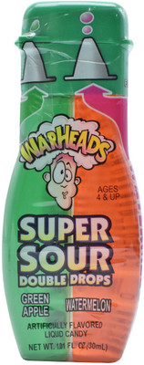 Warheads Super Sour Double Drops, Green Apple/Watermelon Liquid Candy - 30ml (1.01oz) Sour Candy
Warheads Super Sour Double Drops, Green Apple/Watermelon Liquid Candy - 30ml (1.01oz) Sour Candy