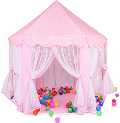 Pigloo Princess Castle Play Tent House for Girls Indoor Outdoor Toy 140 x 140 x 135 cm(Pink)