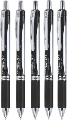 Pentel Energel RT, Liquid Gel Black Ink, Medium Point, Pack of5, Gel Pen(Pack of 5)
