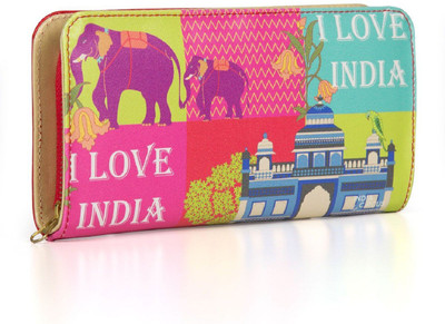 India Circus Girls Multicolor Artificial Leather Wallet(6 Card Slots)