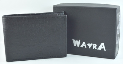 Wayra Men Black Artificial Leather Wallet(9 Card Slots)