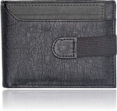 FASIONNEVER Men Black Artificial Leather Wallet(6 Card Slots)