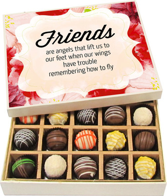 Chocholik Friendship Gift - Friends Are Angels - Dark, Milk, White Chocolate - 20pc Truffles(300 g)
Chocholik Friendship Gift - Friends Are Angels - Dark, Milk, White Chocolate - 20pc Truffles(300 g)