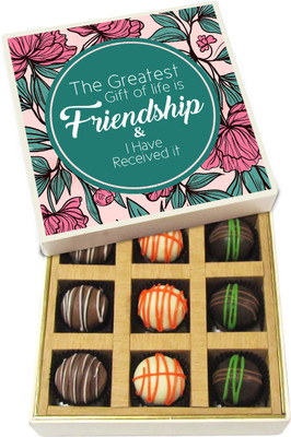 Chocholik Friendship Gift - Gift of Life Is Friendship - Dark, Milk, White Chocolate - 9pc Truffles(135 g)
Chocholik Friendship Gift - Gift of Life Is Friendship - Dark, Milk, White Chocolate - 9pc Truffles(135 g)