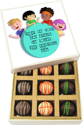 Chocholik Friendship Gift - Never Let Your Best Friends Get Lonely - Dark, Milk, White Chocolate - 9pc Truffles(135 g)
Chocholik Friendship Gift - Never Let Your Best Friends Get Lonely - Dark, Milk, White Chocolate - 9pc Truffles(135 g)