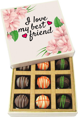 Chocholik Friendship Gift - I Love My Best Friend - Dark, Milk, White Chocolate - 9pc Truffles(135 g)
Chocholik Friendship Gift - I Love My Best Friend - Dark, Milk, White Chocolate - 9pc Truffles(135 g)