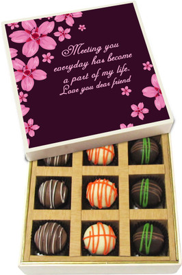 Chocholik Friendship Gift - Meeting You Everyday Has Become A Part Of My Life - Dark, Milk, White Chocolate - 9pc Truffles(135 g)
Chocholik Friendship Gift - Meeting You Everyday Has Become A Part Of My Life - Dark, Milk, White Chocolate - 9pc Truffles(135 g)