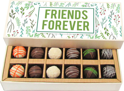 Chocholik Friendship Gift - Friends Forever - Dark, Milk, White Chocolate - 12pc Truffles(180 g)
Chocholik Friendship Gift - Friends Forever - Dark, Milk, White Chocolate - 12pc Truffles(180 g)