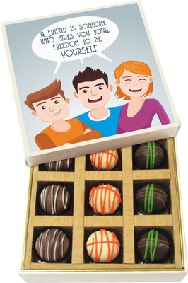 Chocholik Friendship Gift - A Friend Is Someone Who Gives You Total Freedom - Dark, Milk, White Chocolate - 9pc Truffles(135 g)
Chocholik Friendship Gift - A Friend Is Someone Who Gives You Total Freedom - Dark, Milk, White Chocolate - 9pc Truffles(135 g)