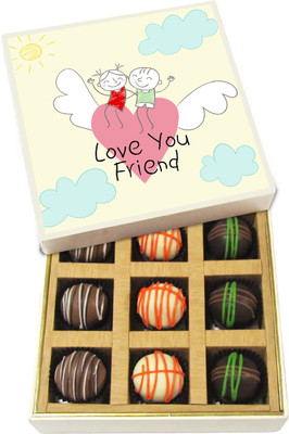 Chocholik Friendship Gift - Love You Friend - Dark, Milk, White Chocolate - 9pc Truffles(135 g)
Chocholik Friendship Gift - Love You Friend - Dark, Milk, White Chocolate - 9pc Truffles(135 g)