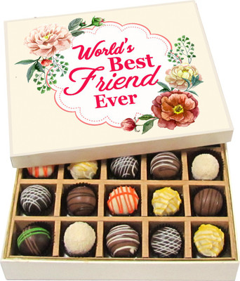 Chocholik Friendship Gift - World's Best Friend Ever - Dark, Milk, White Chocolate - 20pc Truffles(300 g)
Chocholik Friendship Gift - World's Best Friend Ever - Dark, Milk, White Chocolate - 20pc Truffles(300 g)