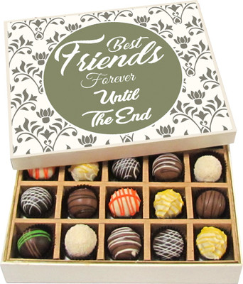 Chocholik Friendship Gift - Best Friends Forever Until the End - Dark, Milk, White Chocolate - 20pc Truffles(300 g)
Chocholik Friendship Gift - Best Friends Forever Until the End - Dark, Milk, White Chocolate - 20pc Truffles(300 g)