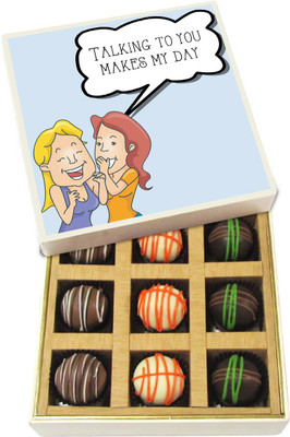 Chocholik Friendship Gift - Talking To You Makes My Day - Dark, Milk, White Chocolate - 9pc Truffles(135 g)
Chocholik Friendship Gift - Talking To You Makes My Day - Dark, Milk, White Chocolate - 9pc Truffles(135 g)