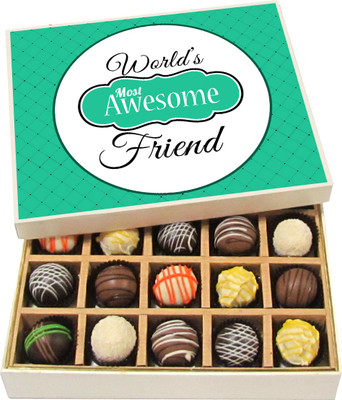 Chocholik Friendship Gift - Most Awesome Friend - Dark, Milk, White Chocolate - 20pc Truffles(300 g)
Chocholik Friendship Gift - Most Awesome Friend - Dark, Milk, White Chocolate - 20pc Truffles(300 g)