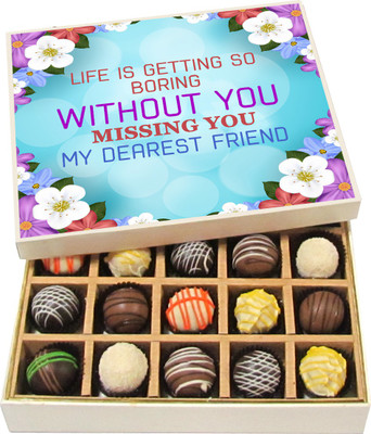 Chocholik Friendship Gift - Life Is Getting So Boring - Dark, Milk, White Chocolate - 20pc Truffles(300 g)
Chocholik Friendship Gift - Life Is Getting So Boring - Dark, Milk, White Chocolate - 20pc Truffles(300 g)