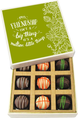 Chocholik Friendship Gift - Our Friendship a Million Little Things - Dark, Milk, White Chocolate - 9pc Truffles(135 g)
Chocholik Friendship Gift - Our Friendship a Million Little Things - Dark, Milk, White Chocolate - 9pc Truffles(135 g)