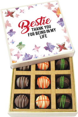 Chocholik Friendship Gift - Bestie Thank You - Dark, Milk, White Chocolate - 9pc Truffles(135 g)
Chocholik Friendship Gift - Bestie Thank You - Dark, Milk, White Chocolate - 9pc Truffles(135 g)