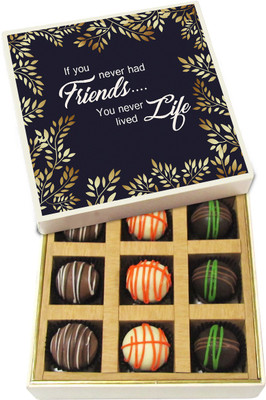 Chocholik Friendship Gift - If You Never Had Friends You Never Lived Life - Dark, Milk, White Chocolate - 9pc Truffles(135 g)
Chocholik Friendship Gift - If You Never Had Friends You Never Lived Life - Dark, Milk, White Chocolate - 9pc Truffles(135 g)