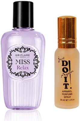 Oriflame Sweden Miss Relax Fragrance Mist - 75ml Perfume - 75 ml (For Women) with one Do it Perfume 30ml(Set of 2)
Oriflame Sweden Miss Relax Fragrance Mist - 75ml Perfume - 75 ml (For Women) with one Do it Perfume 30ml(Set of 2)