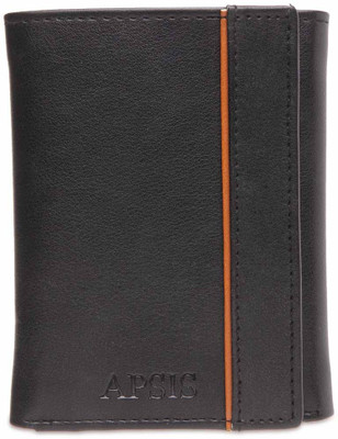 APSIS Men Black Artificial Leather Wallet(6 Card Slots)