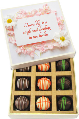 Chocholik Friendship Is a Single Soul Dwelling in Two Bodies - Dark, Milk, White Chocolate Truffles - 9pc Truffles(135 g)
Chocholik Friendship Is a Single Soul Dwelling in Two Bodies - Dark, Milk, White Chocolate Truffles - 9pc Truffles(135 g)
