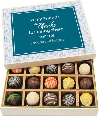 Chocholik To My Friends Thanks for Being There for Me - Dark, Milk, White Chocolate Truffles - 20pc Truffles(300 g)
Chocholik To My Friends Thanks for Being There for Me - Dark, Milk, White Chocolate Truffles - 20pc Truffles(300 g)