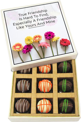 Chocholik True Friendship Is Hard to Find - Dark, Milk, White Chocolate Truffles - 9pc Truffles(135 g)
Chocholik True Friendship Is Hard to Find - Dark, Milk, White Chocolate Truffles - 9pc Truffles(135 g)