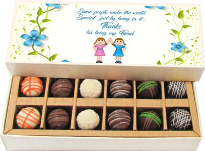 Chocholik Some People Make The World Special Just By Being In It - Dark, Milk, White Chocolate Truffles - 12pc Truffles(180 g)
Chocholik Some People Make The World Special Just By Being In It - Dark, Milk, White Chocolate Truffles - 12pc Truffles(180 g)