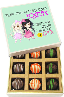 Chocholik We Are Going To Be Best Friends Forever - Dark, Milk, White Chocolate Truffles - 9pc Truffles(135 g)
Chocholik We Are Going To Be Best Friends Forever - Dark, Milk, White Chocolate Truffles - 9pc Truffles(135 g)