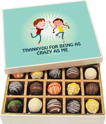 Chocholik Thankyou For Being As Crazy As Me - Dark, Milk, White Chocolate Truffles - 20pc Truffles(300 g)
Chocholik Thankyou For Being As Crazy As Me - Dark, Milk, White Chocolate Truffles - 20pc Truffles(300 g)
