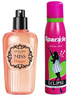 Oriflame Sweden Miss Happy Fragrance Mist - 75 ml Perfume - 75 ml (For Women) With one sparkle perfume spray 150 ml(Set of 2)
Oriflame Sweden Miss Happy Fragrance Mist - 75 ml Perfume - 75 ml (For Women) With one sparkle perfume spray 150 ml(Set of 2)