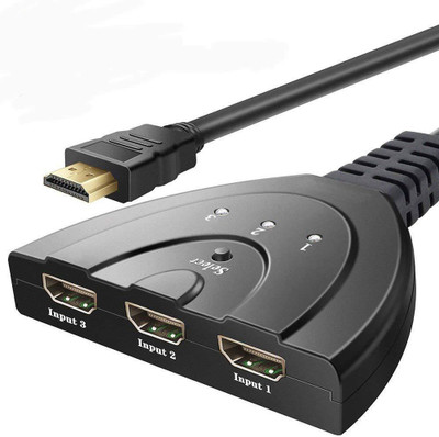 Tobo HDMI Switch With High Speed Pigtail Cable 3 Ports Auto Splitter can Support HD 1080P, 3D Player HD Audio. HDMI Cable(Compatible with PS4, Laptops, TV Box, Black)
Tobo HDMI Switch With High Speed Pigtail Cable 3 Ports Auto Splitter can Support HD 1080P, 3D Player HD Audio. HDMI Cable(Compatible with PS4, Laptops, TV Box, Black)