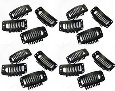 Osking Extension hair Clips Black Set Of 16 Use With The All Hair Extensions Hair Accessory Set(Black)