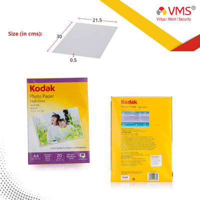Kodak High Gloss A4 (210 x 297mm) ( set of 2 )40 Sheets Photo Paper For a Lifetime of MEMORIES Unruled A4 Inkjet Paper(Set of 2, White)
Kodak High Gloss A4 (210 x 297mm) ( set of 2 )40 Sheets Photo Paper For a Lifetime of MEMORIES Unruled A4 Inkjet Paper(Set of 2, White)