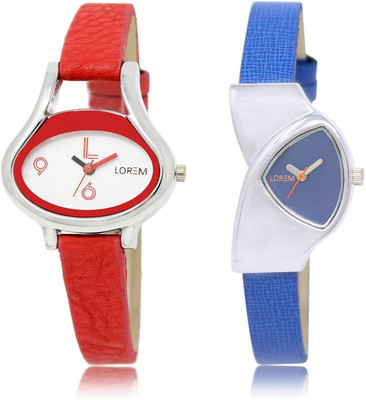 LOREM LR206-208 COMBO Blue & White Triangle & Oval Girl's Leather Watch - For Women
LOREM LR206-208 COMBO Blue & White Triangle & Oval Girl's Leather Watch - For Women