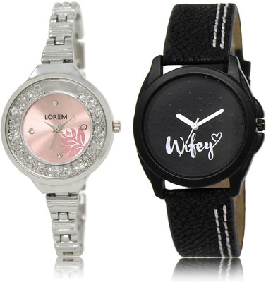 LOREM LR226-234 COMBO Black & Pink Round Girl's Leather & Metal Bracelet Watch - For Women
LOREM LR226-234 COMBO Black & Pink Round Girl's Leather & Metal Bracelet Watch - For Women