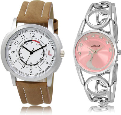 LOREM LR17-233 COMBO Pink & White Round Boy's & Girl's Metal Bracelet & Leather Watch - For Men & Women
LOREM LR17-233 COMBO Pink & White Round Boy's & Girl's Metal Bracelet & Leather Watch - For Men & Women