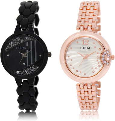 LOREM LR221-228 COMBO Silver & Black Round Girl's Metal Bracelet Watch - For Women
LOREM LR221-228 COMBO Silver & Black Round Girl's Metal Bracelet Watch - For Women