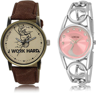 LOREM LR29-233 COMBO Pink & Grey Round Boy's & Girl's Metal Bracelet & Leather Watch - For Men & Women
LOREM LR29-233 COMBO Pink & Grey Round Boy's & Girl's Metal Bracelet & Leather Watch - For Men & Women