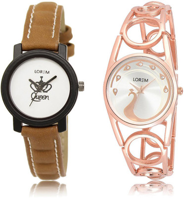 LOREM LR209-232 COMBO Silver & White Round Girl's Metal Bracelet & Leather Watch - For Women
LOREM LR209-232 COMBO Silver & White Round Girl's Metal Bracelet & Leather Watch - For Women