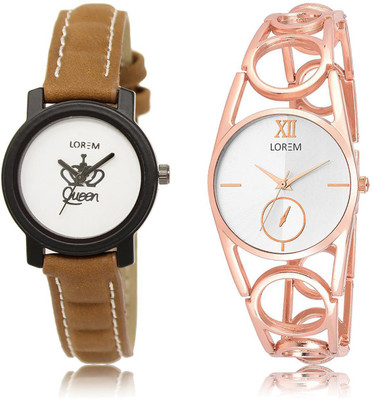 LOREM LR209-213 COMBO Silver & White Round Girl's Metal Bracelet & Leather Watch - For Women
LOREM LR209-213 COMBO Silver & White Round Girl's Metal Bracelet & Leather Watch - For Women