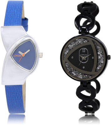 LOREM LR208-237 COMBO Silver & Blue Round & Triangle Girl's Metal Bracelet & Leather Watch - For Women
LOREM LR208-237 COMBO Silver & Blue Round & Triangle Girl's Metal Bracelet & Leather Watch - For Women