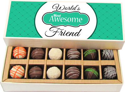 Chocholik Most Awesome Friend - Dark, Milk, White Chocolate Truffles - 12pc Truffles(180 g)
Chocholik Most Awesome Friend - Dark, Milk, White Chocolate Truffles - 12pc Truffles(180 g)