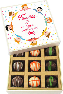 Chocholik Friendship Is Love Without His Wings - Dark, Milk, White Chocolate Truffles - 9pc Truffles(135 g)
Chocholik Friendship Is Love Without His Wings - Dark, Milk, White Chocolate Truffles - 9pc Truffles(135 g)